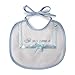 BAVAGLINO NEONATO" IL MIO NOME E'" con LACCETTI - 100% Cotone - 21x19 cm (Azzurro)