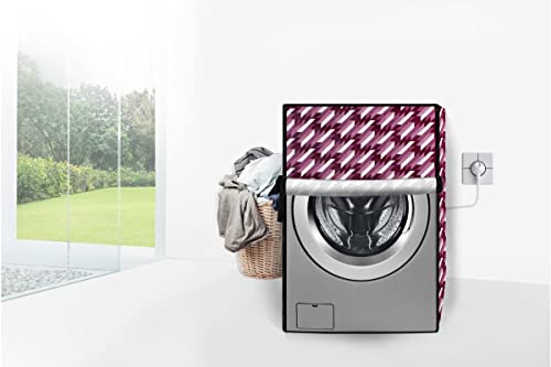 Image of Stylista Washing Machine Cover Compatible for IFB Senator Smart 8 Kg Front-Load Symmetric Pattern Voilet