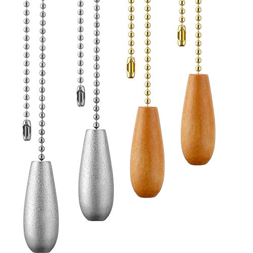 Lasuroa 2x Deckenventilator Zugketten - 35,5cm Verlängerung Mit Anhängern Schwarz