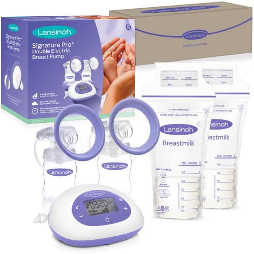 Image of Lansinoh Signature Pro Double Electric Breast Pump with 200 Lansinoh Breastmilk Storage Bags