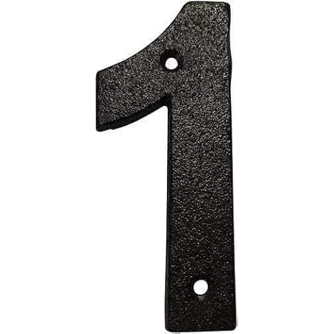 Cast Iron Door Number 1 - Black House Numbers Cover