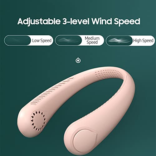 Ventilador de pescoço portátil Ventilador de cabeça de resfriamento wearable sem lâmina 3 velocidade