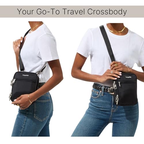 Image of Baggallini Securtex Anti-theft Mini Everything Crossbody Bag, 6.3 inchx8.25 inch Rfid, Locking Zippers & Cut-resistant Strap