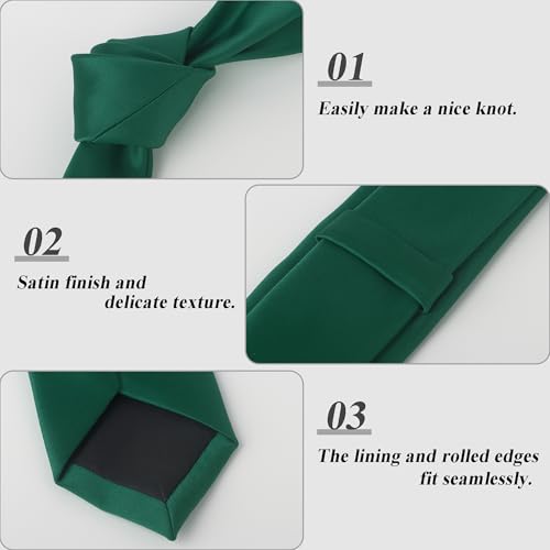 Image of Landisun Black Tie Men Women Solid Skinny Ties Slim Ties Satin Tie