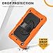 Timecity for iPad mini 5th/4th Generation Case 7.9'', for iPad mini 5/ Mini 4, Heavy Duty with Screen Protector, Kickstand Hand/Shoulder Strap Pencil Holder- Orange
