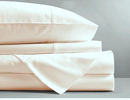 Ossam Linen Limited Time Deal RV King Size Sheets Luxury Soft 600-TC Egyptian Cotton Sheet Set RV King Size (72x80) Fits 7-9 Inch Deep Pocket (Solid, Ivory)