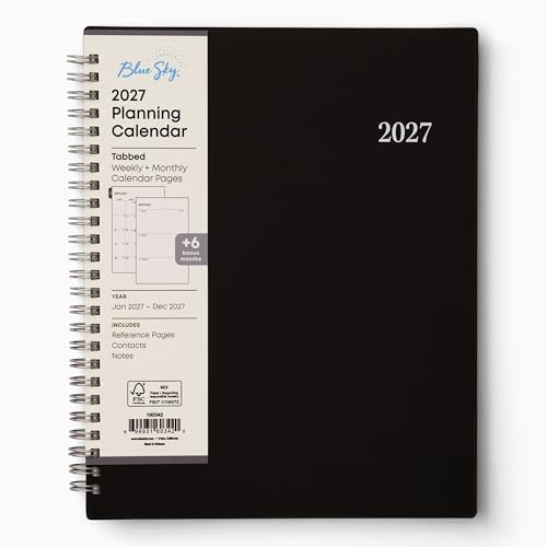 Image of Blue Sky 2027 Weekly and Monthly Planner Calendar, Includes January 2027 - December 2027, 7 inch x 9 inch, Flexible Cover, Wirebound, Laminated Tabs, Enterprise