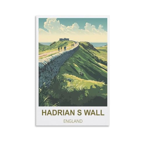 PPNVMKX Hadrian S Wall England Vintage Travel Poster 08x12inch(20x30cm) Canvas Wall Art Painting Prints