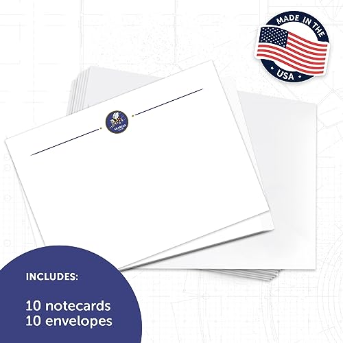 Image of Desert Cactus United States Navy US 10 Pack Notecards Stationery Cardstock Includes Envelopes Memo Party Thank You (Notecard Design 10)