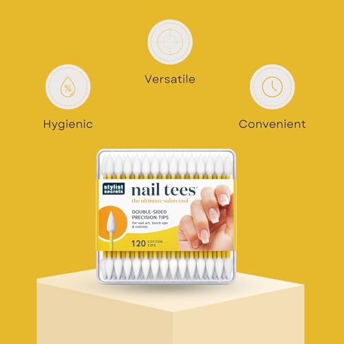 Fran Wilson NAIL TEES COTTON TIPS 120 Count (2 PACK) - The Ultimate Nail Tool, Multi-Purpose Double-sided Swabs with Pointed Ends for Precise Touch-ups and the Perfect At-Home Manicure & Pedicure