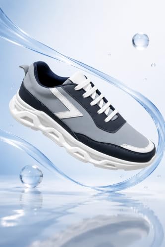 Image of Centrino Sneakers for Men | Lightweight Casual Shoes for Men Stylish | Breathable Mesh Walking Shoes | Cushioned Insole Comfortable Shoe for Man | Durable Sole Footwear|Trendy Lace-Up Shoes for College, Parties & Daily Use (9626)