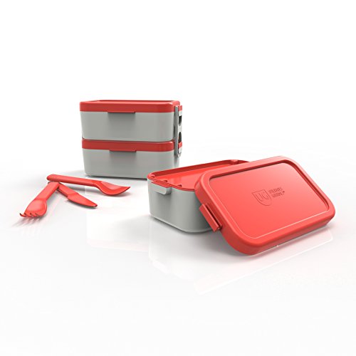 Bento Box Dupla Tampa Primacor Anodilar Vermelho Polipropileno