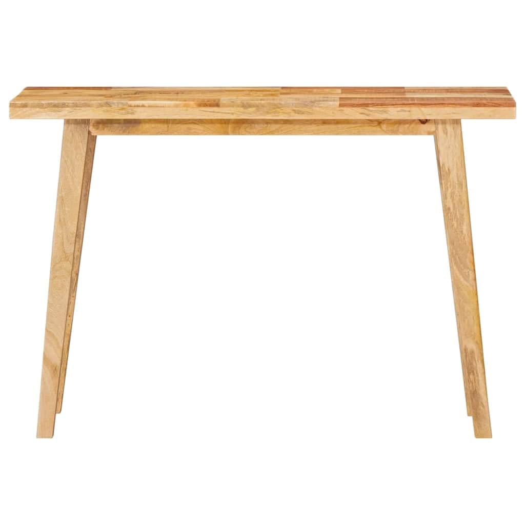 Tavolo da pranzo in legno massiccio di mango naturale, 100 x 35 x 75 cm, per sala da pranzo, cucina, interni, stile rustico con gambe stabili a colonna, per cene in famiglia