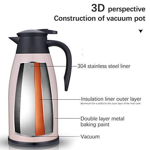 Garrafa de Isolamento de Aço inoxidável Balão de Vácuo de Parede Dupla 2L Mantenha o Calor Frio para