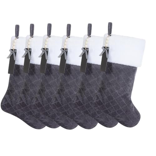 Shgngle Gray Velvet Quilted Personalized Christmas...