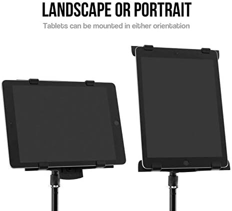 TIGER IMCA2-BK Tablet iPad Holder Mount for Microphone Stand - Black