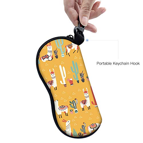 Image of Sunglasses Soft Case with Carabiner Ultra Light Neoprene Zipper Glasses Case