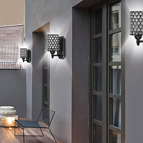 1 Light Crystal Wall Sconce Lighting with Black Finish,Modern Concise Style Wall Light Fixture Polyhedral Crystal Shade for Bathroom, Bedroom Living Room Bedside - Image 6