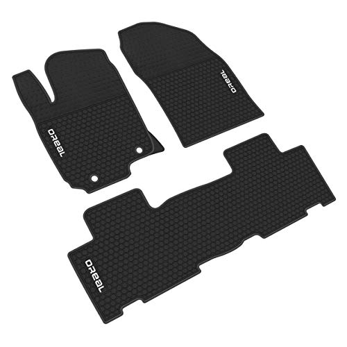 iallauto All Weather Floor Liners Custom Replacement for RAV4 2014 2015 2016 2017 2018 Heavy Duty Rubber Car Mats Vehicle Carpet Odorless Black White