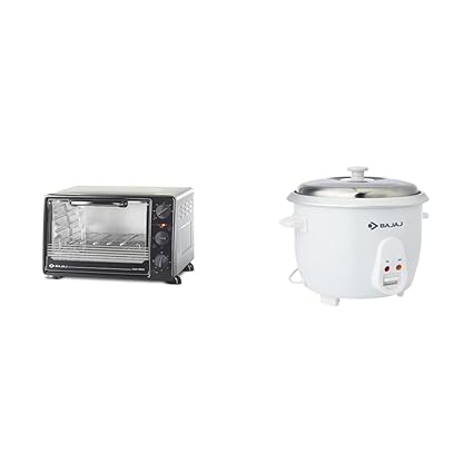 Bajaj 2200 TMSS 22-Litre OTG (Silver) & Bajaj RCX 5 1.8-Litre Rice Cooker