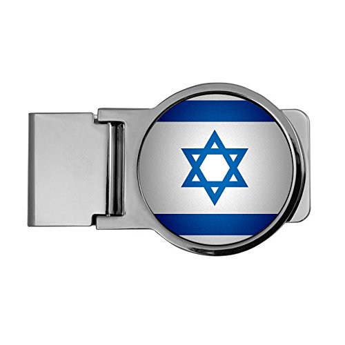 ExpressItBest Premium Money Clip - Flag of Israel (Israeli) - Round Design