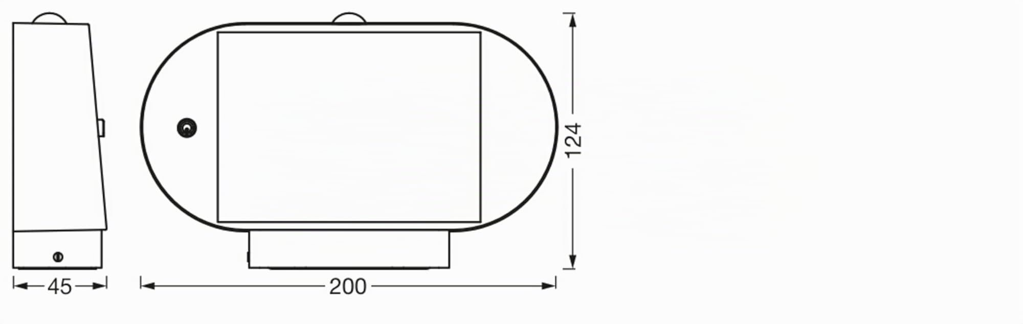 LEDVANCE ENDURA Style Oval S applique solare piccola, luce bianca calda (3000K), sensore integrato, senza alimentazione, lunga durata batteria: 30 accensioni da 60 secondi in modalità PIR, IP44, nero