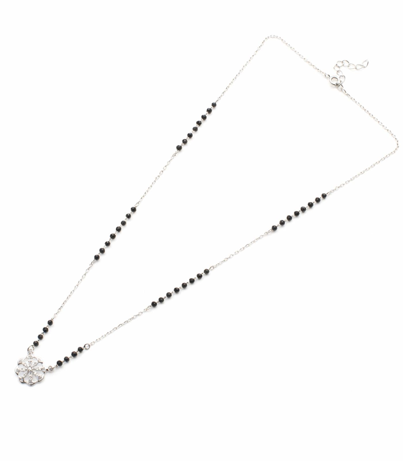 925 Sterling Silver | Floral Bliss Mangalsutra | Gift for Wife & Women | With Certificate of Authenticity and 925 Stamp-image-26