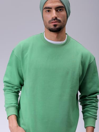 Image of The Indian Garage Co Men Oversized Solid Overhead Crewneck Sweatshirt
