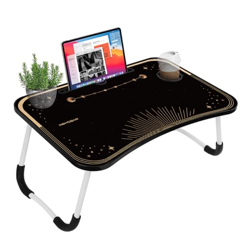 La Mejor Recopilación de Mesa de Servicio para Cama Top 10. 48 MUÜNSOY SINCE 1999 Mesa Plegable Portátil para Laptop, Multifuncional con Portavasos y Ranura para Tarjetas, Perfecta para Cama/Sofá/Trabajo/Comer/Lectura (LUNA, 60*40)