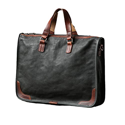 Retro Luxury Genuine Leather Men Business Briefcase Casual Real Cowhide Handbag Laptop Shoulder Messenger Bag