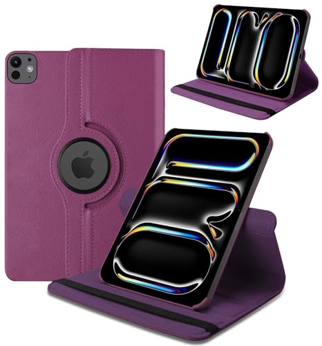 Image of TGK Rotating Case for iPad Pro 11 Inch M5 2025 /M4 2024 Model A3357 /A3358 /A3359 /A2836 /A2837 /A3006, Cover for 6th /5th Gen iPad Pro 11 inch (Purple)