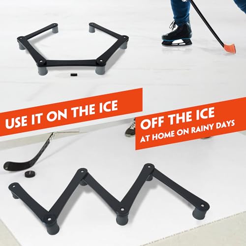 LOSKIA Hockey Training Equipment 5-Section/7-Section Hockey Stick Handling Trainer Hockey Training Aids with Adjustable Joints, Solid and Portable Black (5-Section Black Grey)