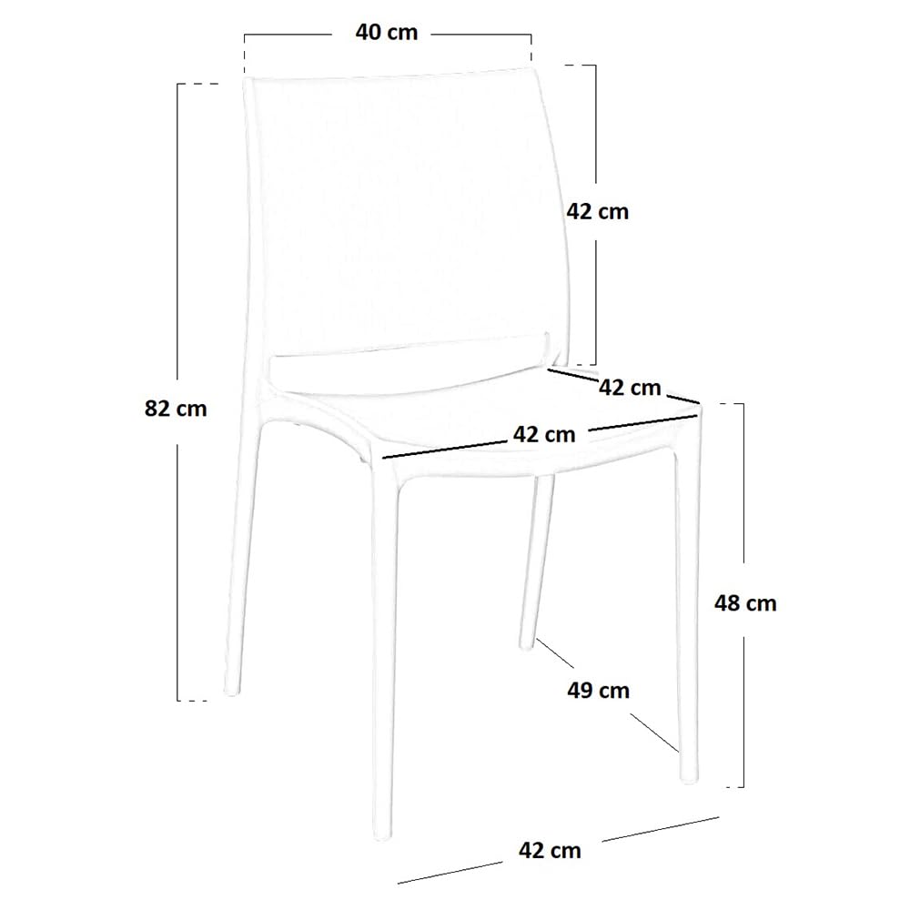okAffareFatto di Zimbardi Costanza Chaise de salle à manger cuisine jardin restaurant altea en plastique couleur blanc modèle confort
