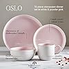 Tower Barbary & Oak Oslo 16 Piece Dinnerware Set - White & Powder Pink