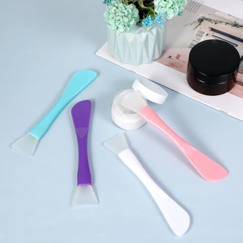 4 Stück Silikon Gesichtsmasken Pinsel, Doppelseitiger Maskenpinsel Silikon Masken Pinsel Wiederverwendbare Waschbarer Applikator Pinsels für Hautpflege, Schlafmaske, Schlammmaske, Skin Care Aesthetic