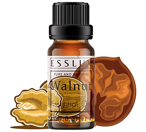 Image of Esslux Walnut Essential Oil - 100% Pure Natural Oil for Skin, Hair & Aromatherapy | Nourishing Walnut Oil for Moisturization & Wellness | Ideal for Diffuser & Soap Making - 10 ML