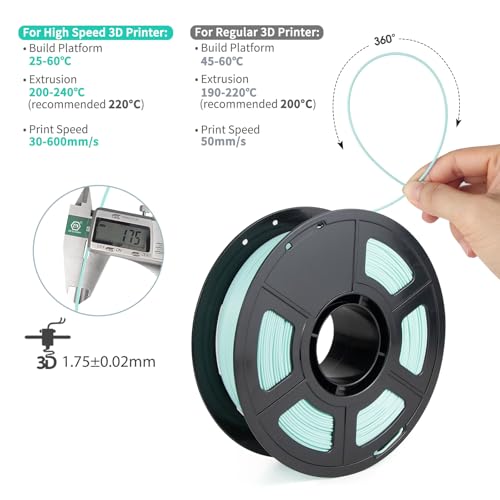 Image of iSANMATE High Speed PLA Filament 1.75 mm, Hyper PLA Filament 3D High Efficiency Printer Filament 1 kg Spool (2.2 LBS), Dimensional Accuracy + /- 0.03 mm, 30-600 mm /s