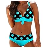 Generic Die Hüllen Dreiteilige Badeanzüge Für Frauen Kawaii Badeanzug Bikini Mit Reißverschluss Vorne Kuh Badeanzug Frauen Die Vertuschung des Strandes Set Für Frauen Bogenanzüge Anzug (Blue, M)