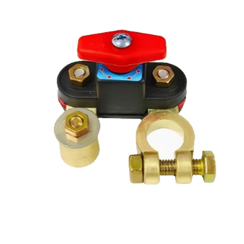 12V/24V Car Battery Power Off Switch, Brass Battery Isolator Cut Off Switch, for Car, RV, Truck, Boat, Prevent Battery Drained (1 Pack)