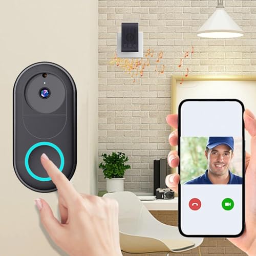 Luteti Wireless Doorbell with Camera, Smart WiFi Wireless Video D...