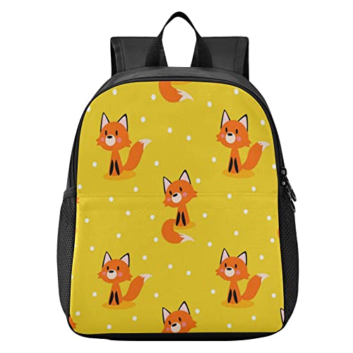 Vnurnrn Süßes Fuchsgelb Kleinkind Rucksack Leichtgewicht Büchertasche Vorschule Schülerrucksack für 2-7 Jahre Reise Mädchen Jungs Cover