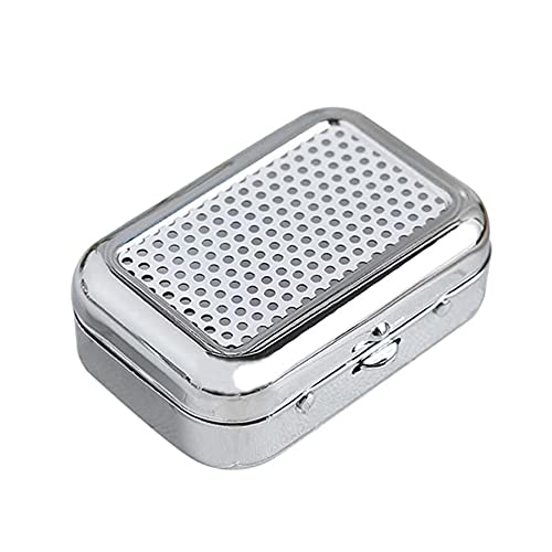 Mini Portable Ashtray with Lid, Metal Portable Pocket Ashtray, Compact Cigarette Snuffers for Ashtrays Office Indoor Outdoor Car Supplies, White