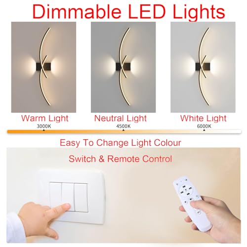 Lámpara de pared LED para pasillos oscuros regulable con mando 3