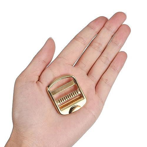 Uxcell Metal Ladder Buckle Slider Tri-Glider Metal Adjustable Buckles, 8pcs 25mm(1") Inner Width for Webbing Backpack Strap Gold Tone - Image 4
