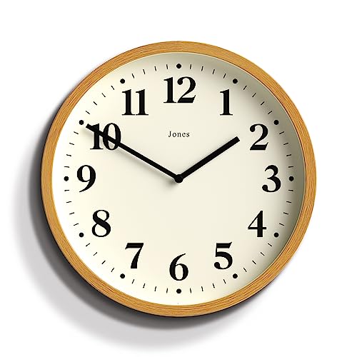 Jones Clocks® Lodge wall clock, Medium Faux Wood, 25 x 25 x 4 cm