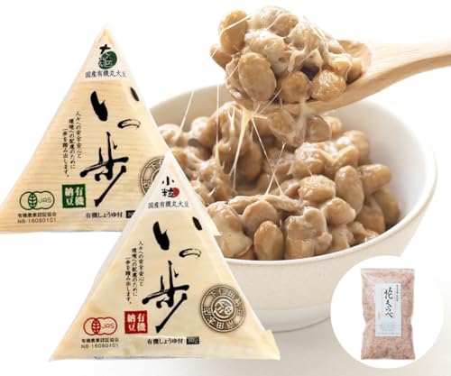 ママなんちゃんシリーズセット7(有機納豆いっ歩 大粒・小粒各4個・本枯節 花くらべ1袋) 群馬県 下仁田町 国産 食比べ たべくらべ ご飯のお供 タレ付き F21K-656