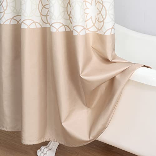 Sd Sdliving Odisha Cream Contemporary Polyester Fabric Tan Printed Ivory Waterproof Shower Curtain For Bathroom,72 Inches W X 72 Inches #TOP6