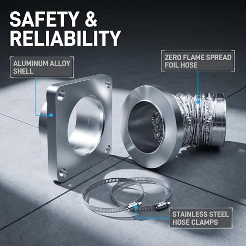 Image of Magnetic Dryer Vent Coupling Kit DV180 Airtight Seal，2.6ft 4 inch Duct and two Clamps for Tight Spaces | Quick Connection and Disconnection, Quick-Installation, Improves Airflow & Safety