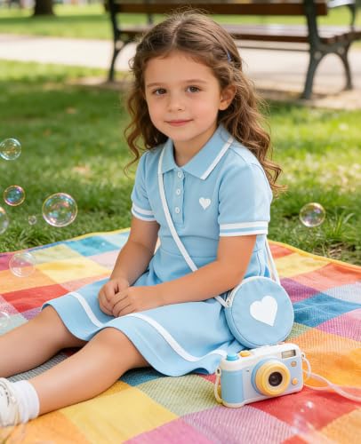 Move Dance Little Girls Sporty Dress 4T 5T Blue Sundress with Bag - image 4