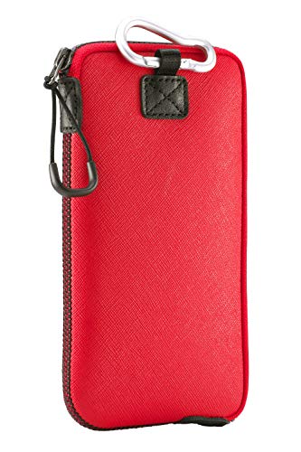 OneJoy Neoprene Cell Phone Pouch, Large Zipper Opening, Lightweight & Protective Phone Sleeves for iPhone Durable Phone Carrier Bag, Thermal Carrying Phone Pouch with Inner Pocket [ Red ]